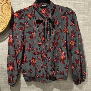 Madewell Dark Floral Blouse -100% Silk